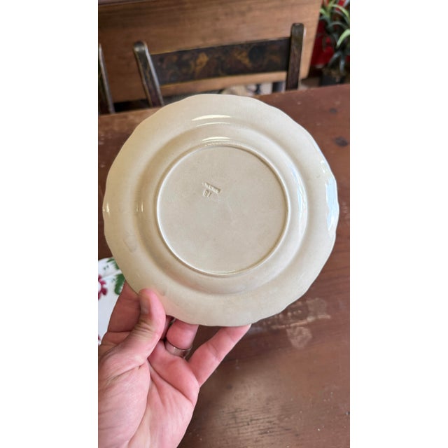 Ceramic A Very Nice Pair of Antique Staffordshire Early Adam’s Rose Plates, Circa 1830 For Sale - Image 7 of 11