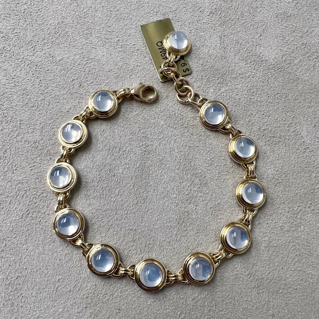 Syna Yellow Gold Moon Quartz Bracelet For Sale - Image 4 of 8