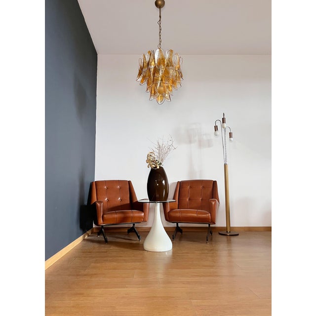 Vintage Italian Murano Chandelier with 41 Rondini Amber Glass, 1990s For Sale - Image 12 of 18