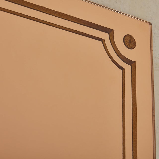 Early 20th Century Rose Gold Back Painted Mirror No. 05, France 1920s For Sale - Image 5 of 11