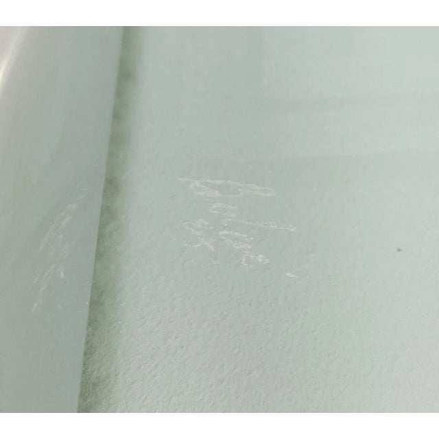 1980s Mid Century Frosted Art Glass Orchid Plaque For Sale - Image 9 of 13