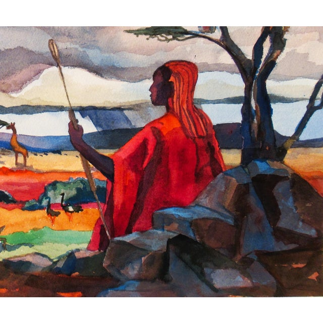 This artwork "Looking at the Jungle" c.1980 is a watercolor on heavy watercolor paper by California artist Charlotte...