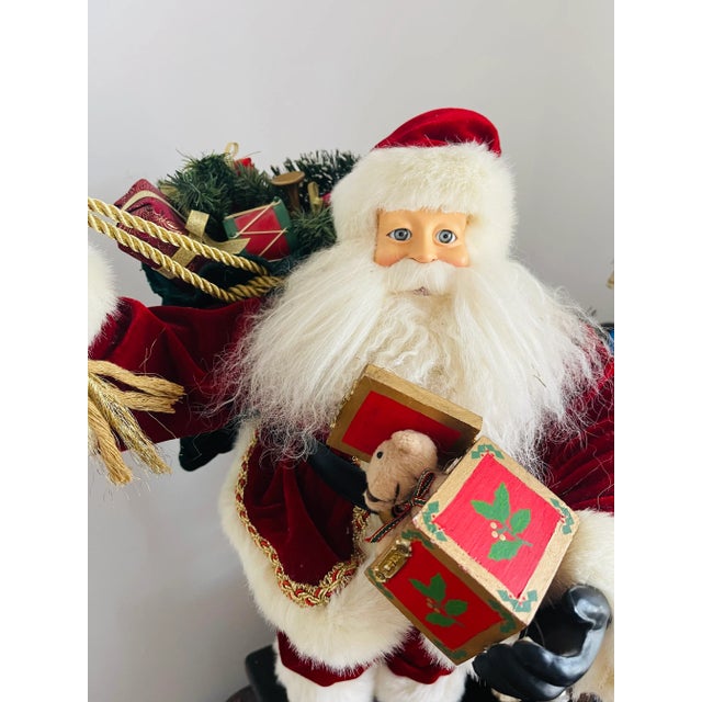 Gorgeous Vintage 1970s Santa Christmas Figurine With Porcelain Face Glass Eyes For Sale In Miami - Image 6 of 6