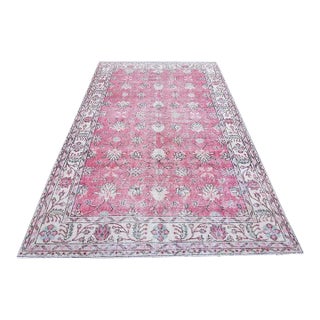 1960s Oushak Vintage Area Rug For Sale