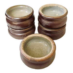 French Ceramic Butter Pats/Salt Cellars, Set of 5