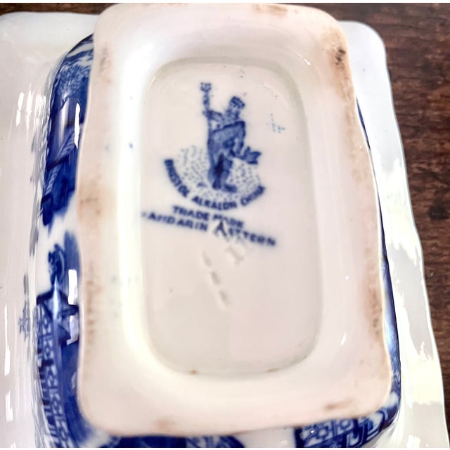 Antique 19th Century "Mandarin" English Flow Blue Footed Serving Dishes - A Pair For Sale - Image 18 of 18