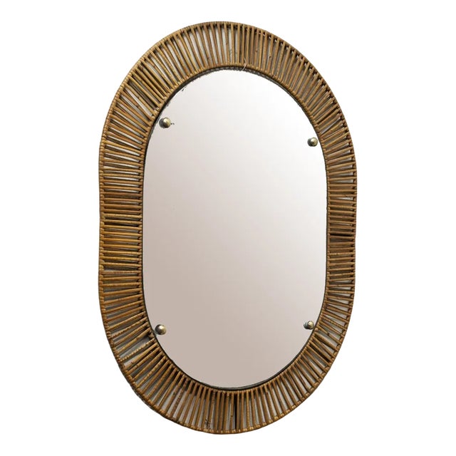 Italian Wrought Iron Bamboo Mirror Frame, 1950s For Sale