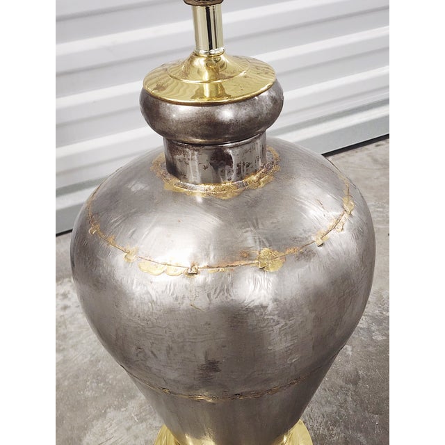 Vintage Handcrafted Metal & Brass Table Lamps-a Pair For Sale - Image 9 of 15