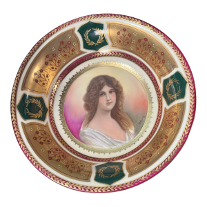 Antique Artist Signed Wagner Hand Painted Gilt Decorated Porcelain Portrait Bowl
