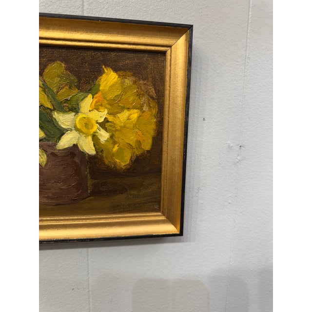 20th Century Oil Painting Daffodils For Sale - Image 4 of 6