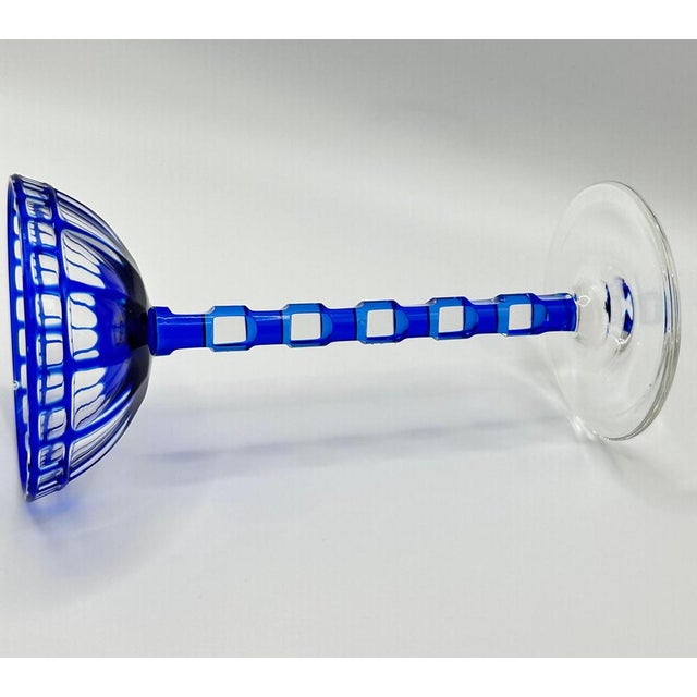 Glass Blue Sweet Wine Glass by Otto Prutscher for Meyrs Neffe, 1908 For Sale - Image 7 of 10