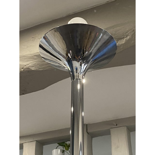 Beige Vintage Chrome Floor Lamp by Guzzini for Iguzzini, 1970s For Sale - Image 8 of 18