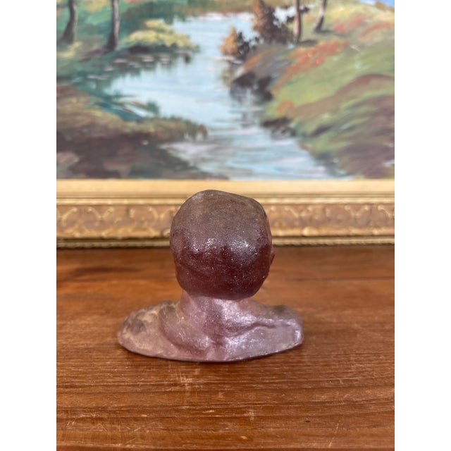 Vintage Abstract Clay Bust Sculpture With Possibly Red Iron Oxide Finish For Sale - Image 9 of 9