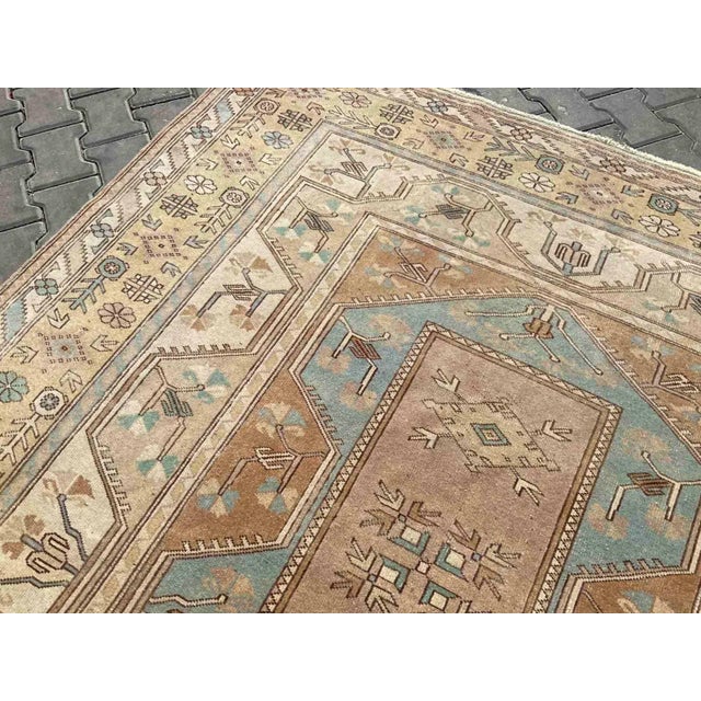 1950's Hand Knotted Turkish Area Rug - 80" X 110" For Sale In Raleigh - Image 6 of 11