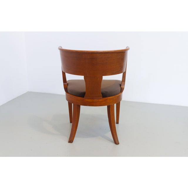Antique Danish Round Back Oak Chair, 1920s For Sale - Image 11 of 18