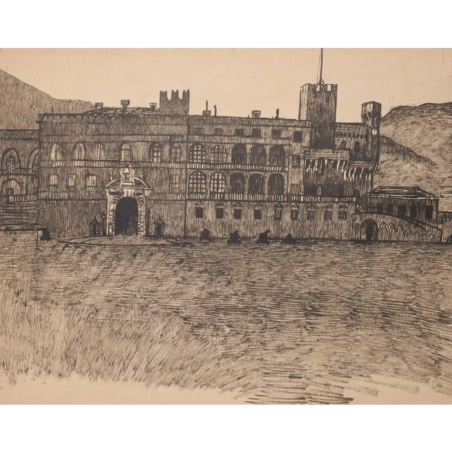 Fortified Palace is an original drawing in pen realized by an Anonymous artist of the late XIX century. Sheet dimension:...