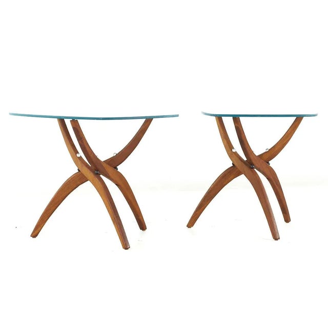 Forest Wilson Mid Century Walnut Side Tables - Pair For Sale - Image 12 of 12