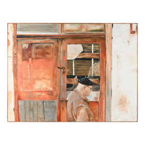 Joellyn DuesberryLarge Colorado Modernist Oil Painting Wharf Street Plein Air New Orleans Street, 1976