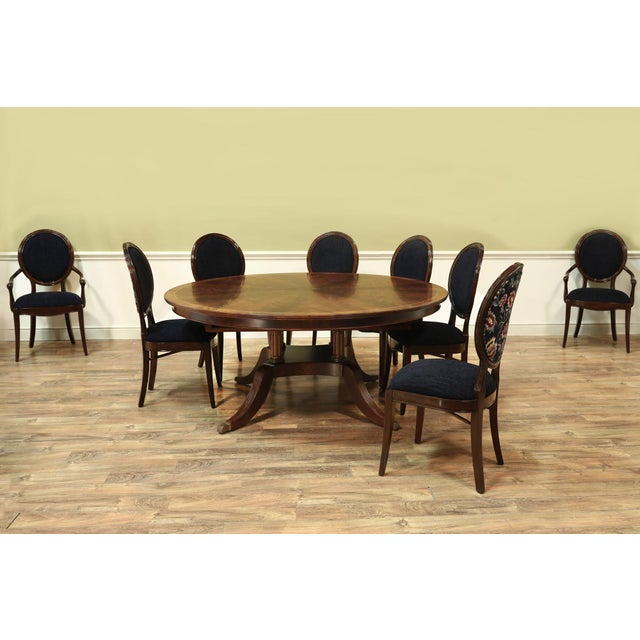 72-Inch Mahogany Pedestal Table With Self-Storing Leaf Opens to a 72 X 100 Inch Oval, an Ap Exclusive by AntiquePurveyor. For Sale - Image 11 of 18