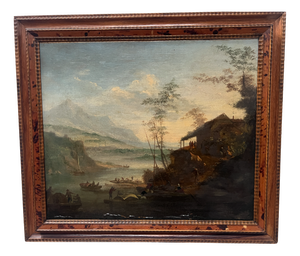 Seascape and Mountains, 1800s, Oil on Canvas