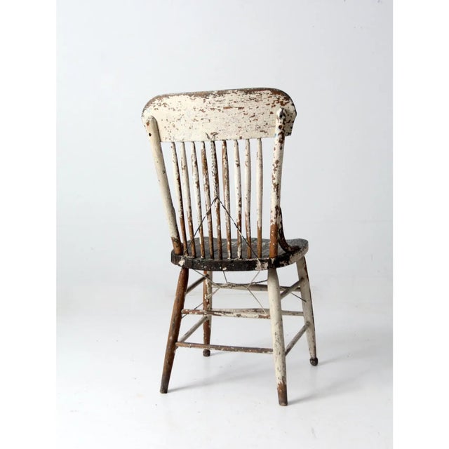 French Country Antique Spindle Back Chair For Sale - Image 3 of 12