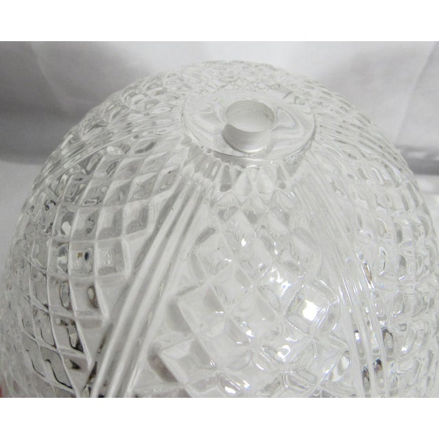 Vintage Heavy Cut Glass Light Covers Shades - a Pair For Sale - Image 10 of 17
