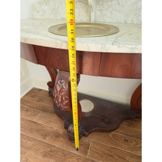 Antique Mahogany and Marble Wash Stand For Sale - Image 9 of 9