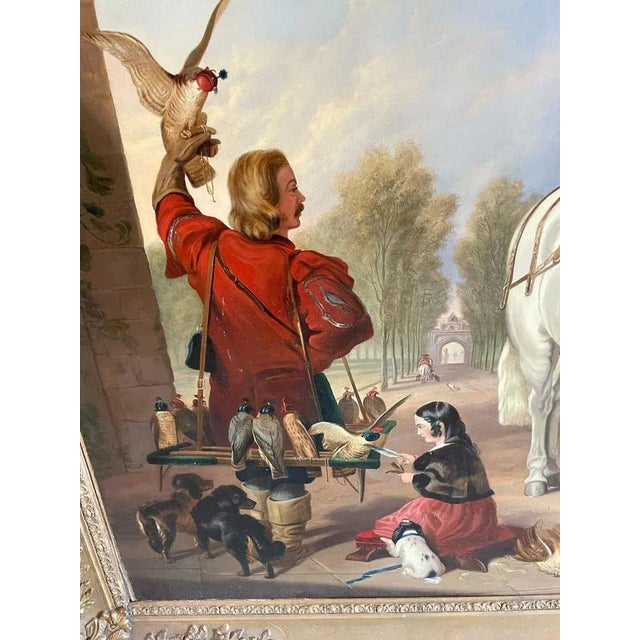 After Sir Edwin Henry Landseer, Return from Hawking, 1860, Oil on Canvas, Framed For Sale - Image 7 of 13