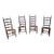 Early 20th Century Ladder Back Rush Seat Side Chairs- Set of 4 For Sale