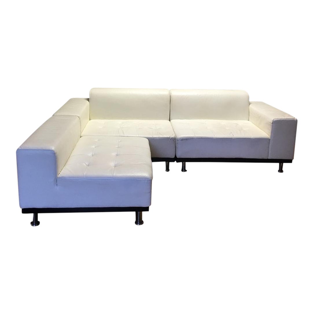 Modern White Leather Sectional by Modani Chairish