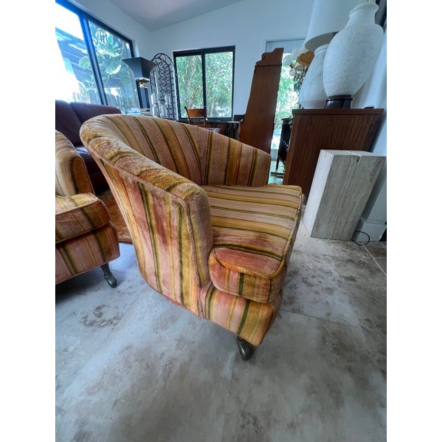 Harvey Probber 1960s Mid Century Modern Barrel Back Chairs in the Style of Harvey Probber - a Pair For Sale - Image 4 of 12