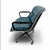 Charles Pollock Knoll Pollock Chair in Aqua Leather, Steel Frame For Sale - Image 4 of 7