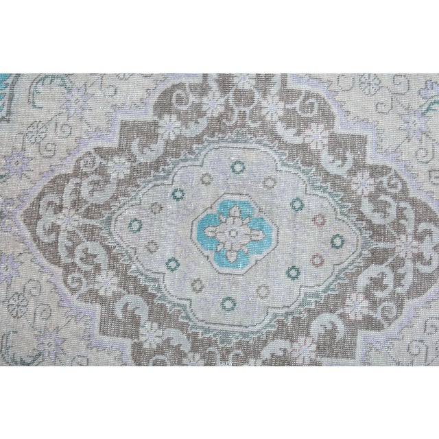 Turquoise 1960s Vintage Persian Handmade Wool Cotton Turquoise Area Rug For Sale - Image 8 of 11