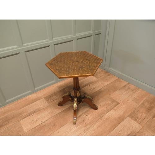 Neoclassical Pedestal Side Table with Penny Top, 1960 For Sale - Image 6 of 10