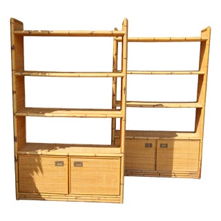 Rattan Shelves by Dal Vera, 1960s, Set of 2 For Sale