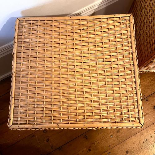 Wicker and Bamboo Bedside Cabinets, Set of 2 For Sale - Image 3 of 12