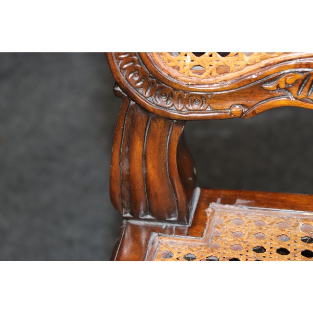 1940s Pair Mid 20th C Louis XV Style Cane Back Side Chairs For Sale - Image 5 of 10