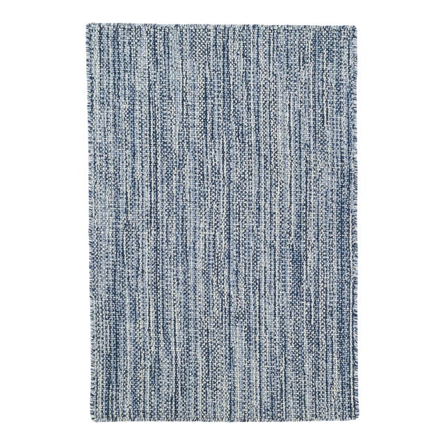 Bunny Williams for Dash & Albert Bella Navy Woven Wool Rug, 3' x 5' For Sale