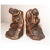 Metal Large Pair of Antique Armor Patinated Bronze Clad Co. Nude Cherub Frog Bookends For Sale - Image 7 of 12