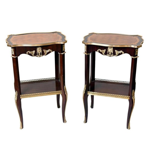 Wood Louis XV French Cocktail Tables Side Table, Set of 2 For Sale - Image 7 of 7