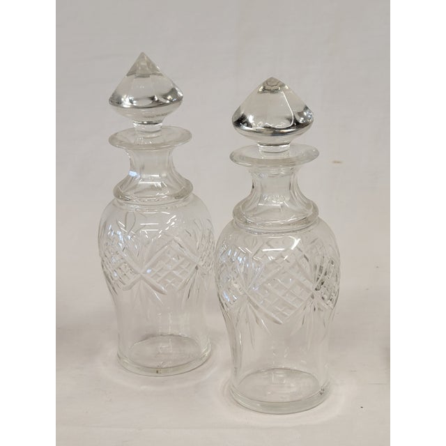 Metal Antique Silverplate and Glass Four Bottle Cruet Set For Sale - Image 7 of 11