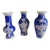 Blue & White Miniature Ceramic Asian Vases - Set of 3 For Sale