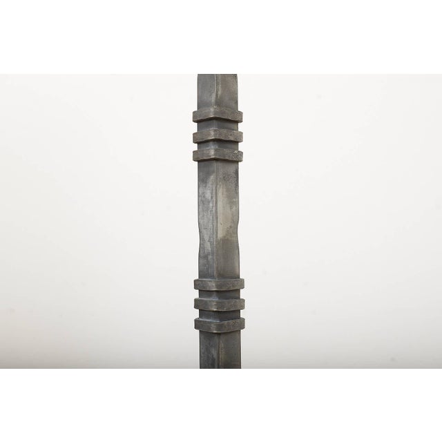 Gray Brutalist Floor Lamp with Wrought Iron Base and Frame from Megal, 1960s For Sale - Image 8 of 15