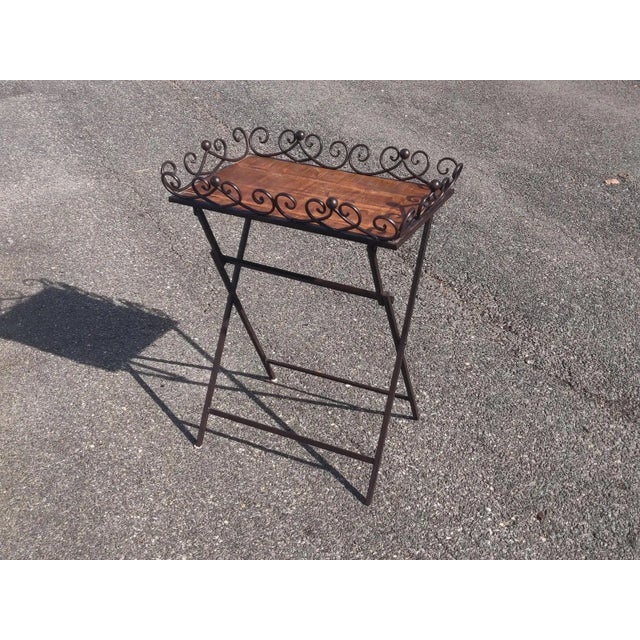 Metal Mid 20th Century Finish Butler's Tray Table For Sale - Image 7 of 7