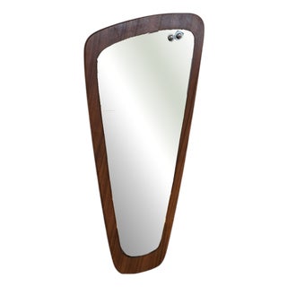 Mirror with Irregular Shape in Teak For Sale