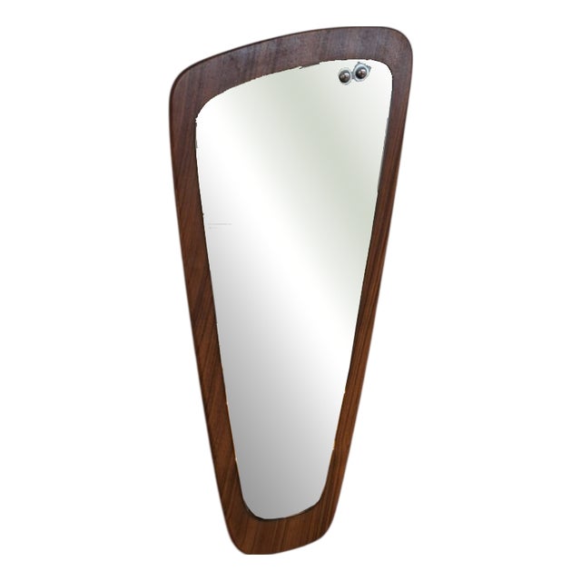 Mirror with Irregular Shape in Teak For Sale