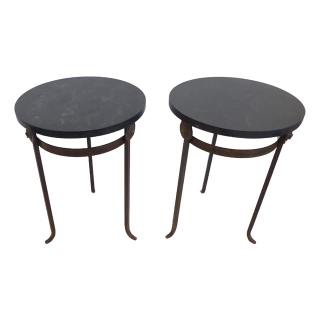 Vintage Iron Side Tables - A Pair For Sale