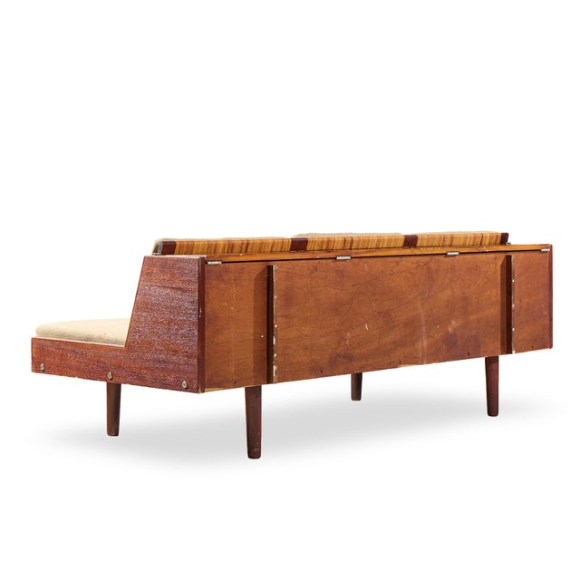Mid 20th Century Hans Wegner for Getama Ge6 Mid Century Danish Teak and Cane Daybed Sofa For Sale - Image 5 of 12