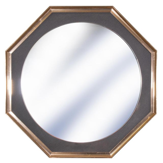 1970s Vintage Brass Wall Mirror, Italy, 1970s For Sale - Image 5 of 6