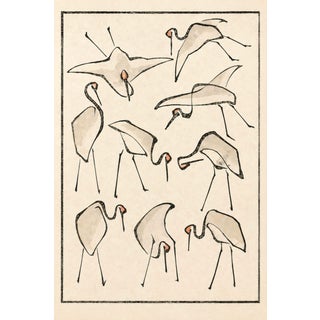 Crane Studies 2 by Katsushika Hokusai, Japanese Art Print Reproduction, 20" X 30" For Sale